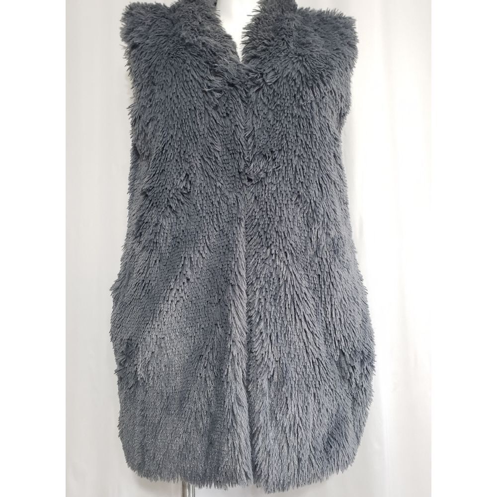 Angie Long gray cozy vest M Shabby Chic Western Boho